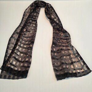 Black & Silver Sheer Rectangle Scarf